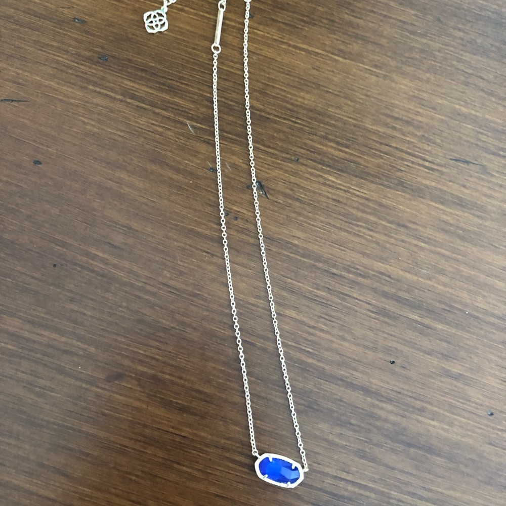 Kendra Scott Elisa Gold Pendant necklace- Cobalt
